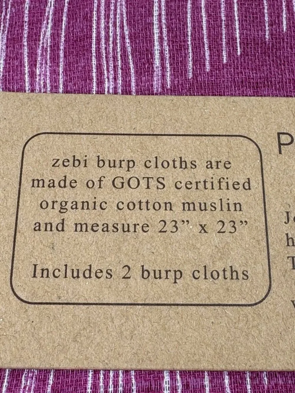 *New Zebi Organic Burp Cloths Unisex Baby 2 Packages 4 Cloths Bird Giraffe